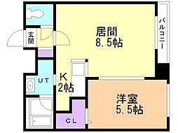 ノヴァ発寒南 1LDKの間取図画像