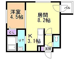 サイト発寒南 1LDKの間取図画像