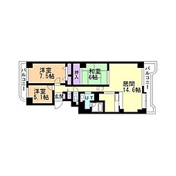 サンシティー発寒中央2 3LDKの間取図画像