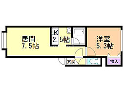ルネッサンス宮の沢A 1LDKの間取図画像