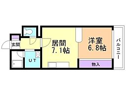 フローレンス琴似 1DKの間取図画像