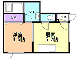 ルーバン917 1DKの間取図画像
