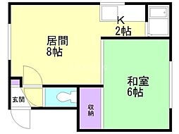 木村ハイツ 1LDKの間取図画像