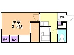 レオパレスポラリス 1Kの間取図画像