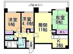 ウエストヒルコート 3LDKの間取図画像