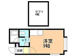 マイハウス前田2 ワンルームの間取図画像