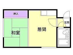 ハイツ西町A 1DKの間取図画像