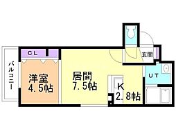 GREATHILLS-V(グレートヒルズファイブ) 1LDKの間取図画像