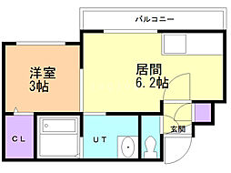 Trentuno 1DKの間取図画像