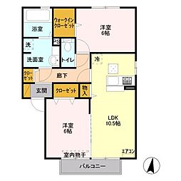 プロムナード・T 2LDKの間取図画像