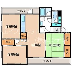 ジュネス松島 3LDKの間取図画像
