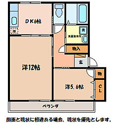 ムーングローリA 2DKの間取図画像