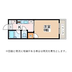 ハイツウエスト 1Kの間取図画像