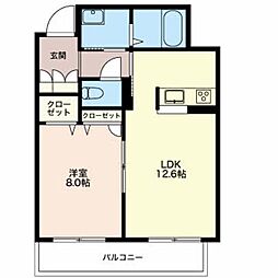 ルーエシャトー 1LDKの間取図画像