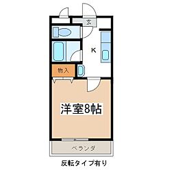 ハイツミレニアム 1Kの間取図画像