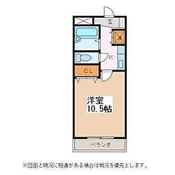 メゾン白板 1Kの間取図画像