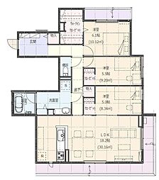 Le Ciel開智 3LDKの間取図画像