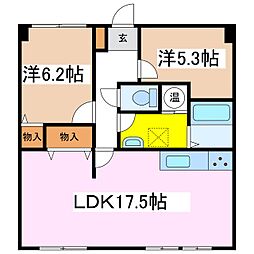 アコールマンション平田 2LDKの間取図画像