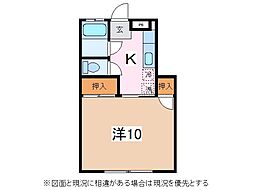ハッピータウン8 1Kの間取図画像