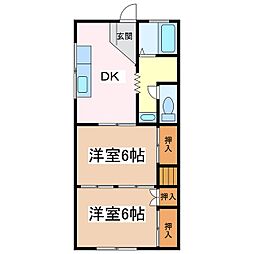 コーポひまわり 2DKの間取図画像