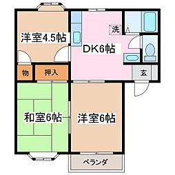 ユーリクレスA 3DKの間取図画像