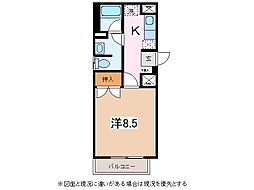 シャインパレス中村 1Kの間取図画像