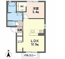 コーポサツキA 1LDKの間取図画像