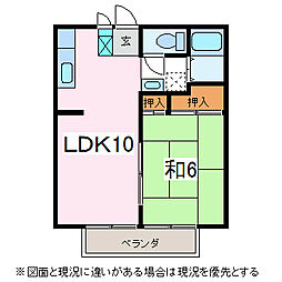 ハイツヒラバヤシ2 1LDKの間取図画像