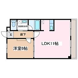 ADスクエア 1LDKの間取図画像