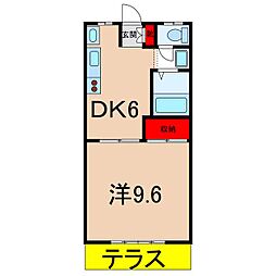 グリーンハイツいくら 1DKの間取図画像