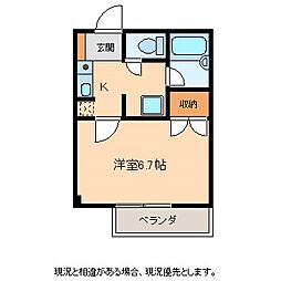 ハイツイズミ 1Kの間取図画像