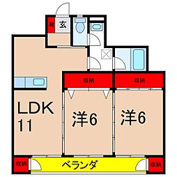 マンションステラ 2LDKの間取図画像
