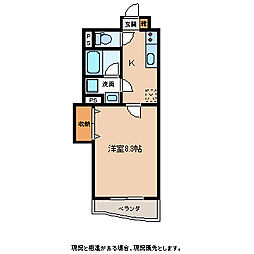 ガーデンハイム樗二番館 1Kの間取図画像
