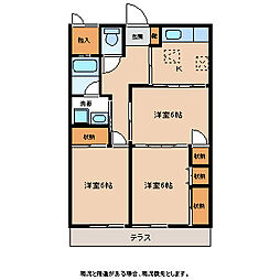 サンハイツマルエー 3Kの間取図画像