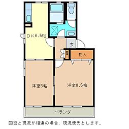 ピア・ディアス 2DKの間取図画像