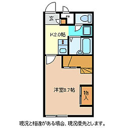 グランドシティ八木沢 1Kの間取図画像