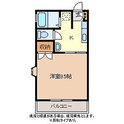ハイツサンフローレ 1Kの間取図画像