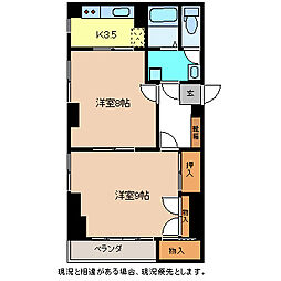 ベルメッソさんぽ館 2Kの間取図画像
