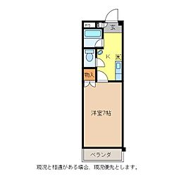 ラピッズセブンビル 1Kの間取図画像