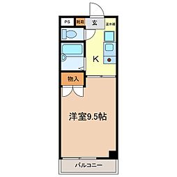 ブライトン21 1Kの間取図画像