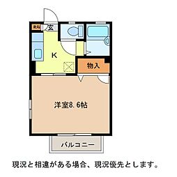 ウエストコートS 1Kの間取図画像