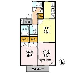 エクシード 2DKの間取図画像
