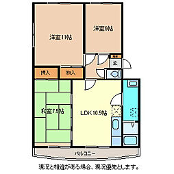 K・ハウス 3LDKの間取図画像