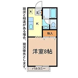 サンガーデンワカツキC 1Kの間取図画像