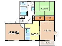 ハイツ美穂C 3Kの間取図画像