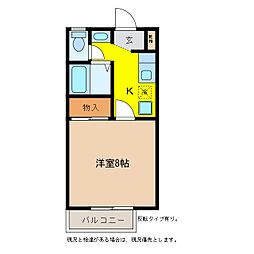 ドゥエリング・秀 1Kの間取図画像
