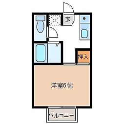 ハイツ61 1Kの間取図画像