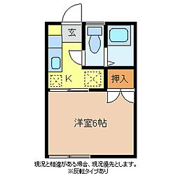 フォーブル東和 1Kの間取図画像