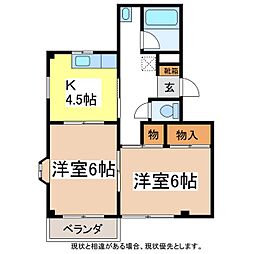サンシャトー 2Kの間取図画像