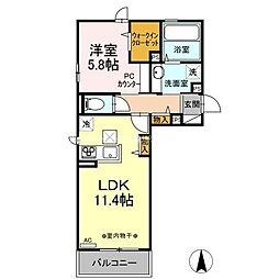 セレーサ 1LDKの間取図画像